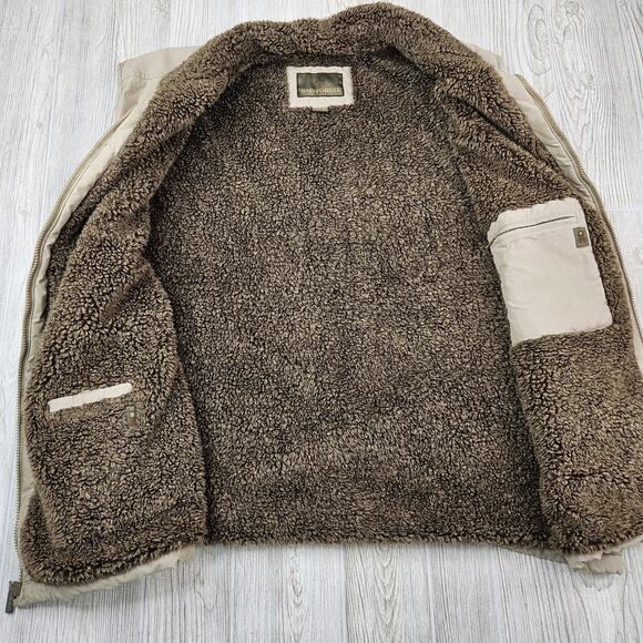 Rainforest Vest Mens 2XL Beige Sherpa Fleece Lined Outdoor Full Zip Pockets Warm - Picture 6 of 12